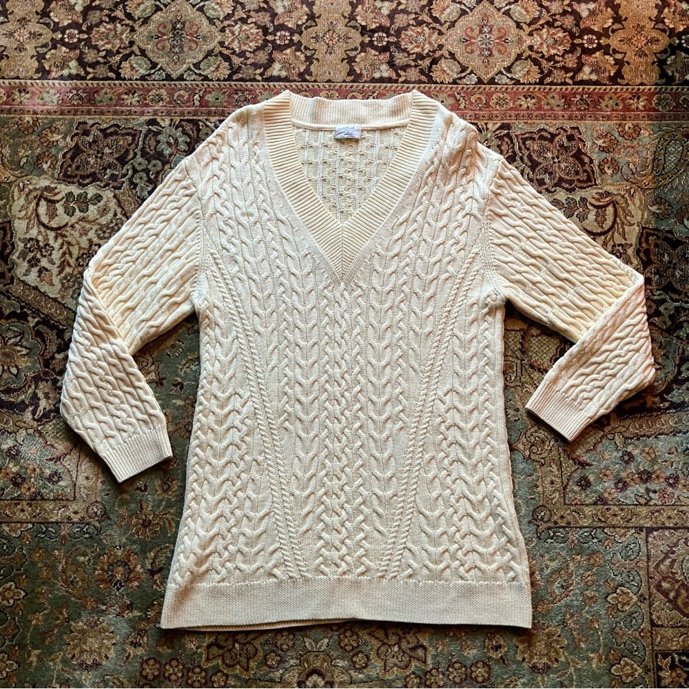 Wilfred Yellow Merino Cable Knit Sweater Dress